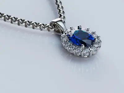 Beautiful pendant Oval 8x6mm 3D print model