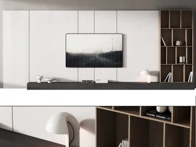 500 tv wall kit 10 modern minimal living room zone 3D model