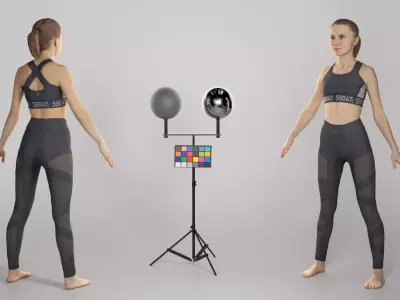 Fitness woman ready for animation 322 Low-poly 3D model