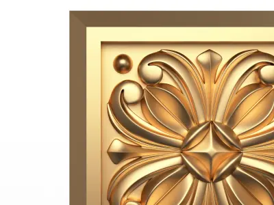 Rosette Carved Decoration CNC 019 Low-poly 3D model