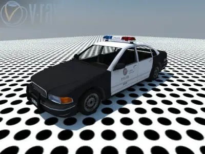 police car lowpoly Free low-poly 3D model