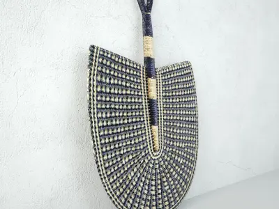 African Handwoven Fan 3 3D model