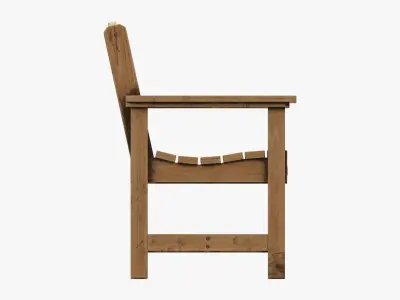 Wood Garden Outdoor Bench dirty 3D model