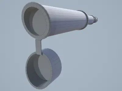 Wood Teleskop  Low-poly 3D model