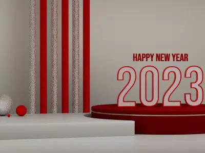 New Year Product Advertising Display Podium Low-poly 3D model