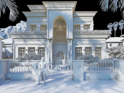 NEW CLASSIC VILLA 1 Low-poly 3D model