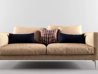 sofa 3d model with pillows 3D model