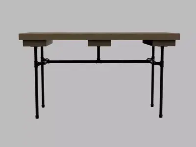 Industrial Pipe Fitting Bench Free low-poly 3D model