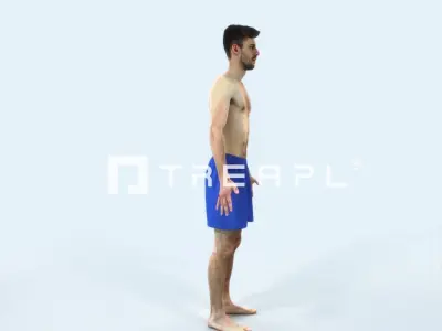 Posture A Beach Animated Rigged Sports Man Low-poly 3D model
