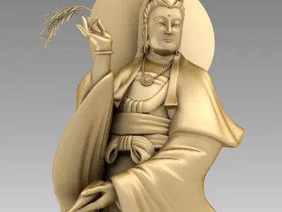 3D Models Kwan yin Bodhisattva Statue 3D model