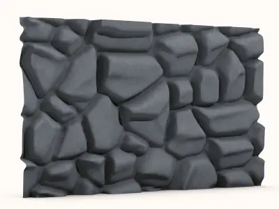 Fractured Granite Rock Barrier 3D model