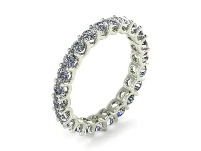 U Shaped Eternity Ring 2 point 8 mm stone size swiss 20 and EU60 3D print model