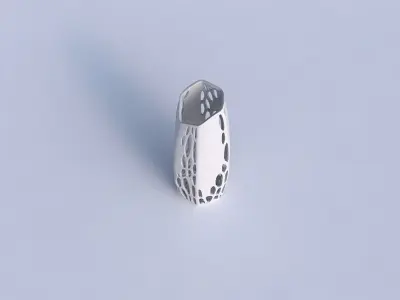 Vase arc hexagon with organic lattice and solid centers 3D print model