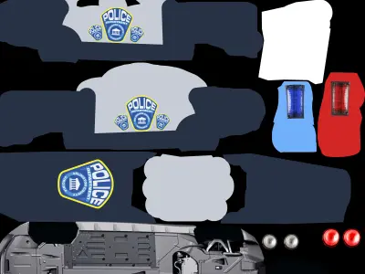 Police  Cartoon  Car 3D model