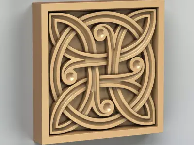 Square rosette 017 Celtic 3D model