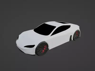 Tesla Roadster Car Game-Ready  Low-poly 3D model