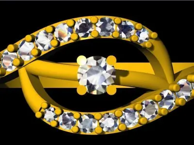 diamond ring 3dm file 3D print model