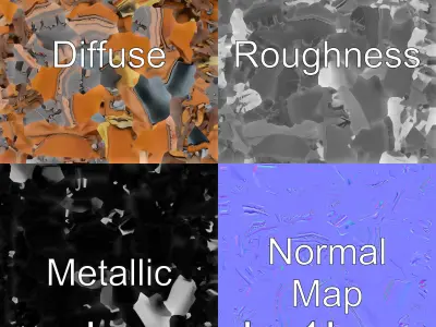 Heavy-Duty Work Boots Sculpture model pack Low-poly 3D model