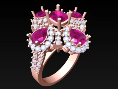 Diamond Ring - Womens Rings - N3464 3D print model