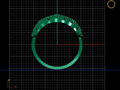 Women Stone Rings Diamond 3D print model 7