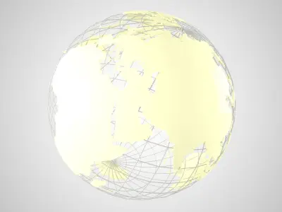 Globe News Skeleton Cream Yellow 3D model