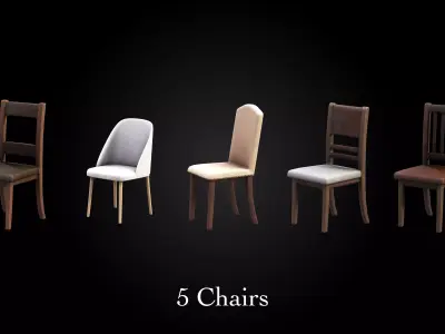 3D Game Assets - Chairs and Tables Low-poly 3D model