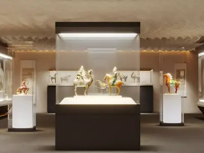 Modern New Chinese Museum Exhibition Hall  3D model