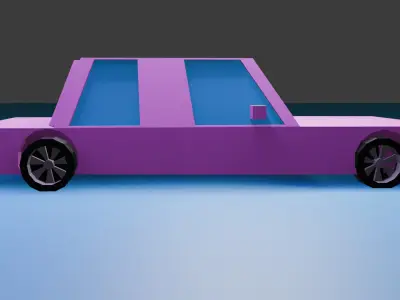 pink low poly car Low-poly 3D model