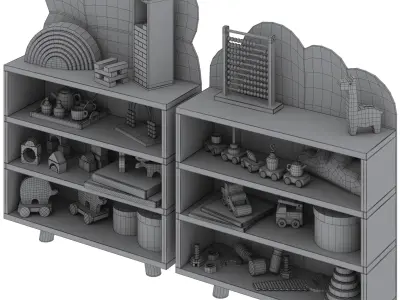 Bear and Cloud Shape Storage Unit by Minime 3D model