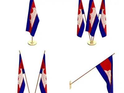 Cambodia Flag Pack 3D model