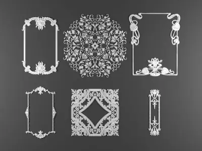 6 ornamental classic decoration 3d model kitbash vol 48 3D model