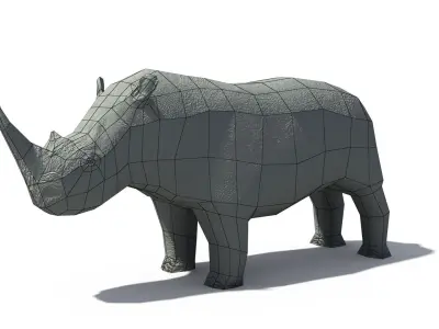Rhino rhinoceros Low-poly 3D model