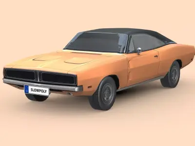Dodge Charger RT 1969 Low-poly 3D model