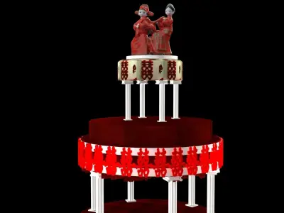 Chinese wedding cake 3D model