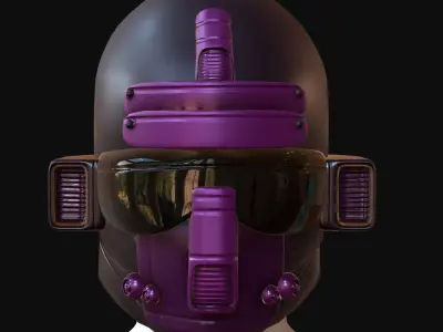 Gas mask helmet 3d model scifi Low-poly  Low-poly 3D model 98