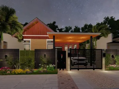 TOWN HOUSE BUILDING Low-poly 3D model