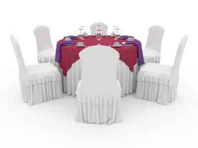 Banquet Table and Chair 36 3D model