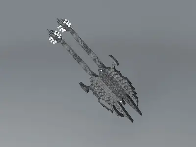 The Punisher double neck guitar  Free 3D model