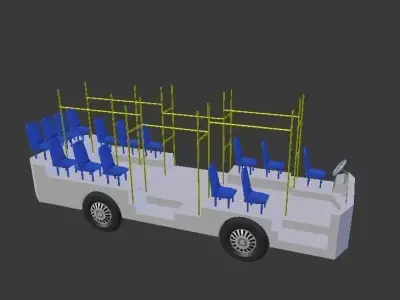 Bus in VietNam Low-poly 3D model