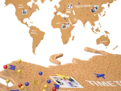 Cork World Map 3D model