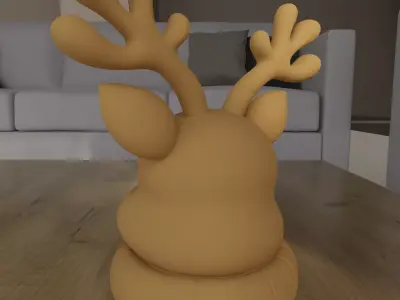 Cute Reindeer with Scarf STL 3D Print File Christmas Decor 3D print model