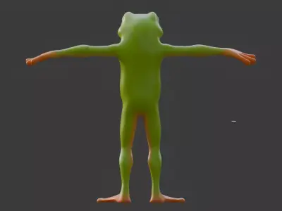 Frog for game with Mixamo rigging 3D model