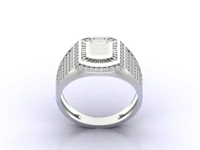 Print Ready STL 3DM  Gents Rings Diamond Men Ring  3D print model 199