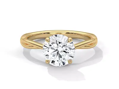solitaire ring with detail images and 360 render video 22 3D print model