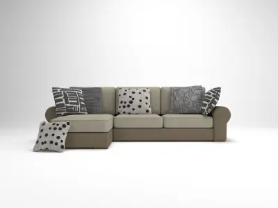 mebel sectional sofa with pillows 3D model