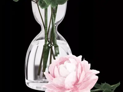 Bouquet Flower Plant Set Low-poly 3D model