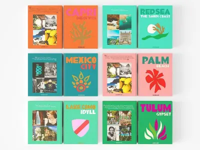 encyclopedia of assouline coffetable books travel pastel 3D model