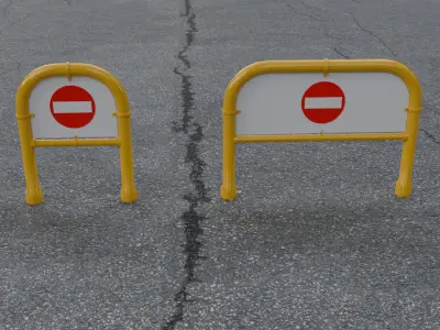 Car stop gate set 3D model