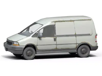 Old Generic Van Low-poly 3D model