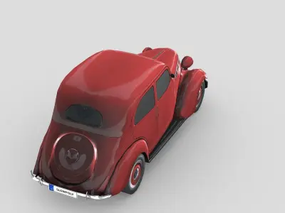 Fiat 1100 B 1949 Low-poly 3D model